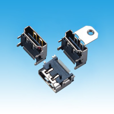 PH HDMI 19F SMT 铜壳定位脚 SMT 无定位柱